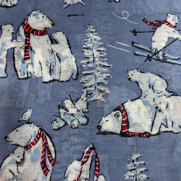 Vera Bradley-BEARY COOL BLUE-Soft Fringe Scarf Polar Bears soft shawl/cover  NEW - Picture 7 of 9